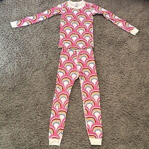 Hanna Andersson Pink and Yellow Rainbow Kids One Piece